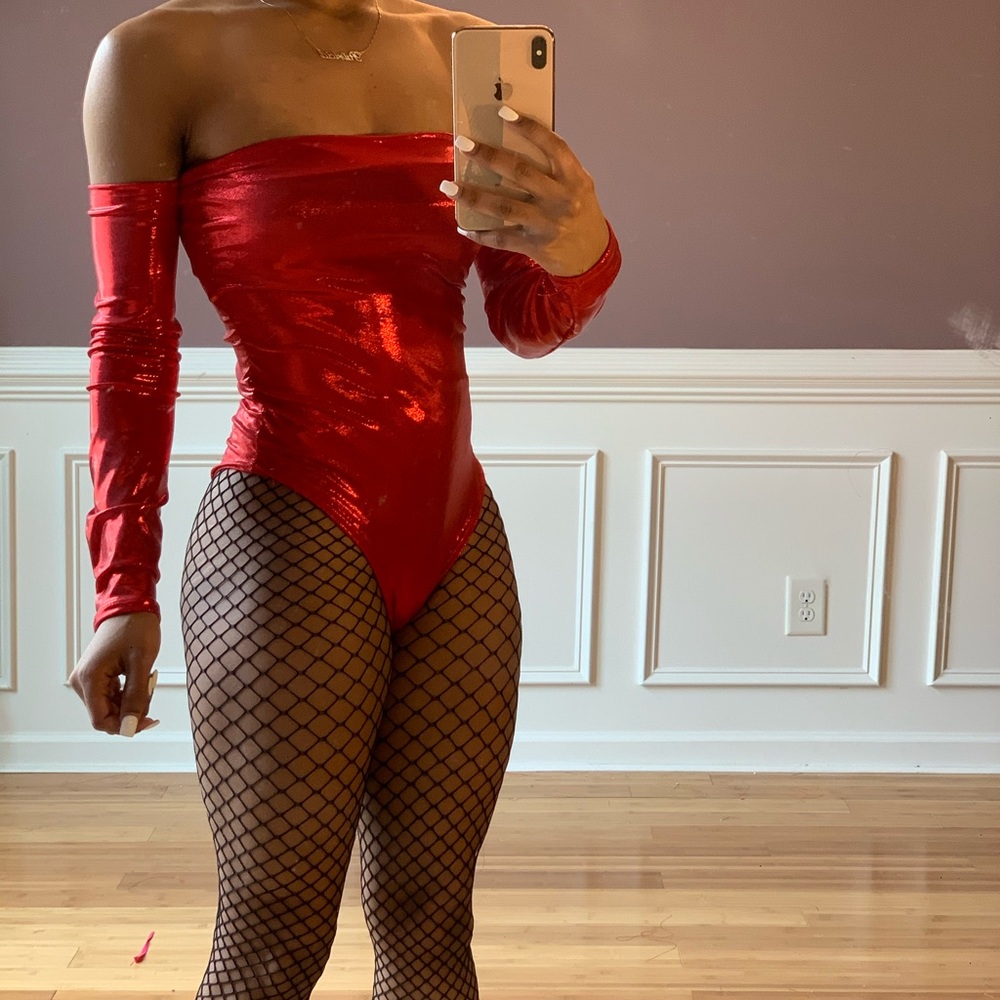 Red flame bottlegirl uniform / bodysuit